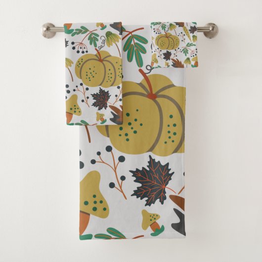 Seamless pattern of tropical pumpkins and carrots バスタオルセット (インサイチュ)