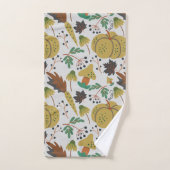 Seamless pattern of tropical pumpkins and carrots バスタオルセット (ハンドタオル)