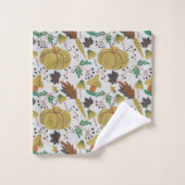 Seamless pattern of tropical pumpkins and carrots バスタオルセット (ウォッシュタオル)