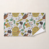 Seamless pattern of tropical pumpkins and carrots バスタオルセット (ハンドタオル)