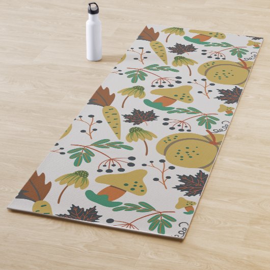 Seamless pattern of tropical pumpkins and carrots ヨガマット (インサイチュ)