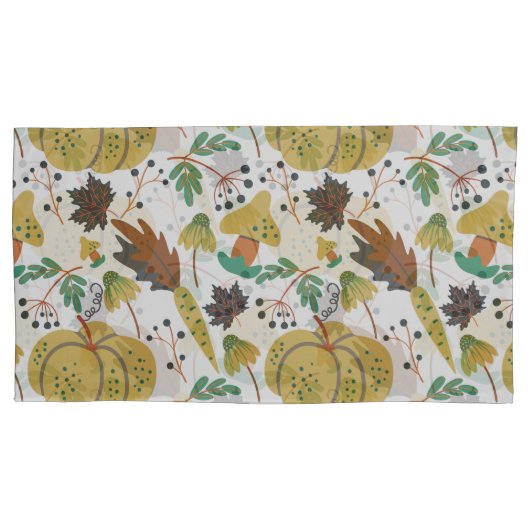 Seamless pattern of tropical pumpkins and carrots 枕カバー (正面左)