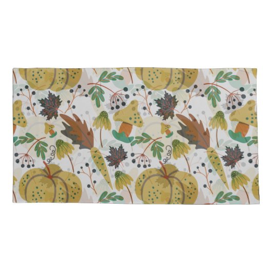 Seamless pattern of tropical pumpkins and carrots 枕カバー (裏面-左)