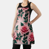 Seamless Pattern Of Vibrant Red Roses エプロン (インサイチュ)