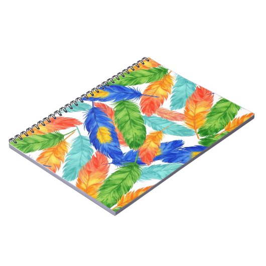 seamless pattern of watercolor feathers ノートブック (左側)