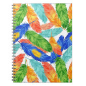 seamless pattern of watercolor feathers ノートブック (正面)