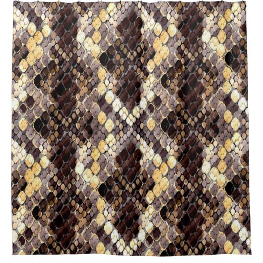 Seamless pattern of wild design. Skin background w シャワーカーテン (正面)