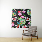 Seamless pattern on black background. Colorful ill タペストリー (インサイチュ)