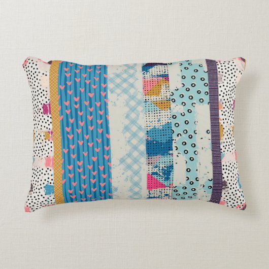 Seamless pattern, patchwork tiles. アクセントクッション (正面)