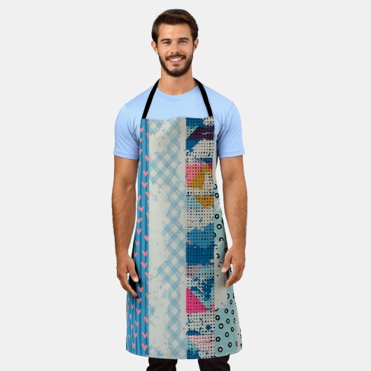 Seamless pattern, patchwork tiles. エプロン (着用した状態)
