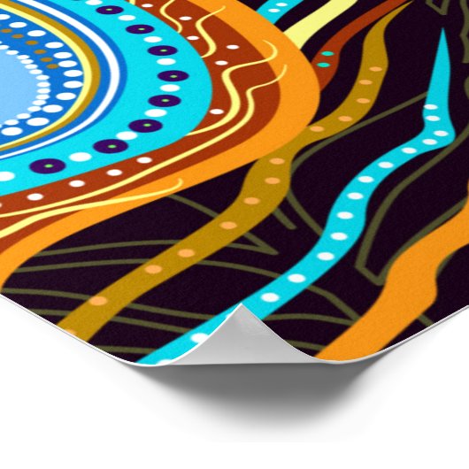 Seamless pattern "Peacock feathers" ポスター (角)