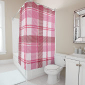 Seamless pattern plaid pink pastel. Square grid pa シャワーカーテン (インサイチュ)