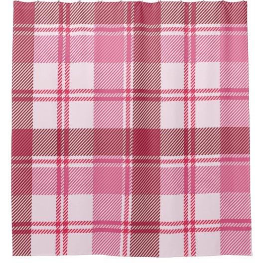 Seamless pattern plaid pink pastel. Square grid pa シャワーカーテン (正面)