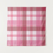 Seamless pattern plaid pink pastel. Square grid pa タペストリー (正面(横))