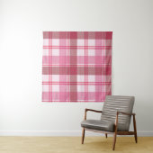 Seamless pattern plaid pink pastel. Square grid pa タペストリー (インサイチュ(横))