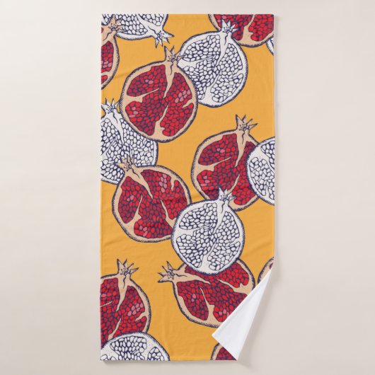 Seamless pattern. Pomegranate hand drawn. バスタオル (バスタオル)