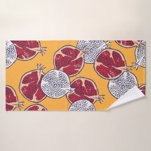 Seamless pattern. Pomegranate hand drawn. バスタオル (バスタオル)