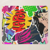 Seamless pattern pop art comics style. Collage of シェルパブランケット (正面(横))