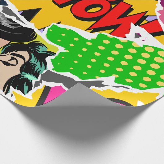 Seamless pattern pop art comics style. Collage of  ラッピングペーパー (角)