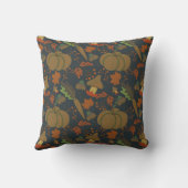 Seamless pattern Pumpkin & carrot dark background クッション (裏面)