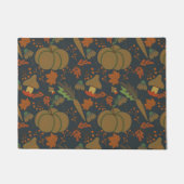 Seamless pattern Pumpkin & carrot dark background ドアマット (正面)