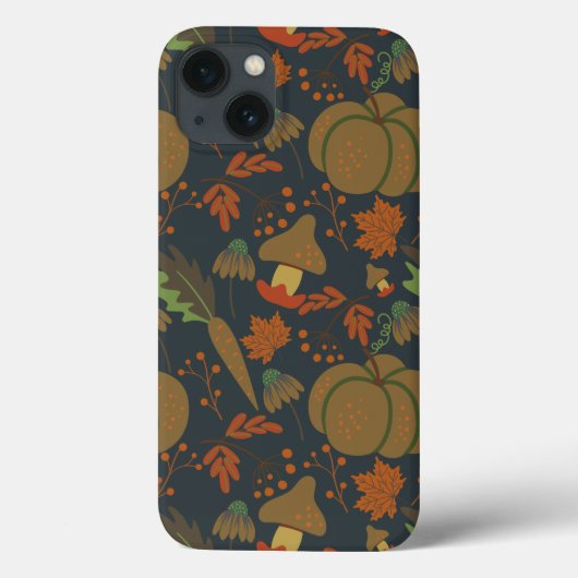 Seamless pattern Pumpkin & carrot dark background Case-Mate iPhoneケース (裏面)