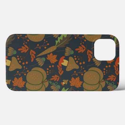 Seamless pattern Pumpkin & carrot dark background Case-Mate iPhoneケース (裏面 (横))