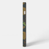 Seamless pattern Pumpkin & carrot dark background iPhoneケース (左側面)