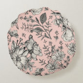 Seamless pattern. Realistic blooming isolated flow ラウンドクッション (裏面)
