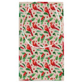 Seamless pattern red cardinal birds  スモールペーパーバッグ (裏面)