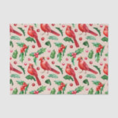 Seamless pattern red cardinal birds  薄葉紙 (正面)