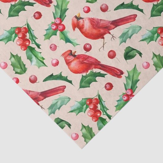 Seamless pattern red cardinal birds  薄葉紙 (詳細)