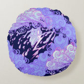 Seamless pattern. Retro style curly decorative clo ラウンドクッション (正面)