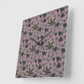 Seamless pattern Tropical animals monkey jumping スクエア壁時計 (傾斜)