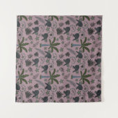Seamless pattern Tropical animals monkey jumping タペストリー (正面(横))
