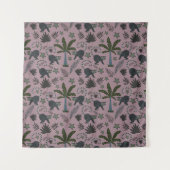 Seamless pattern Tropical animals monkey jumping タペストリー (正面)