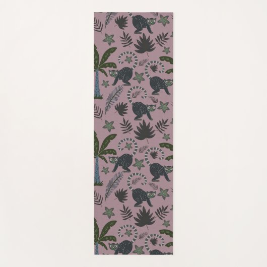 Seamless pattern Tropical animals monkey jumping ヨガマット (正面)