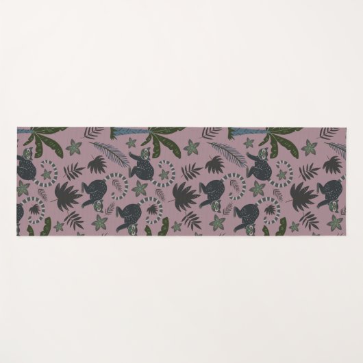 Seamless pattern Tropical animals monkey jumping ヨガマット (正面(横))
