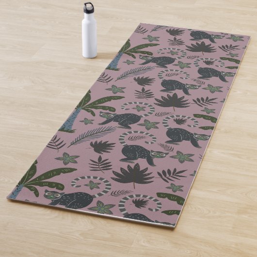 Seamless pattern Tropical animals monkey jumping ヨガマット (インサイチュ)