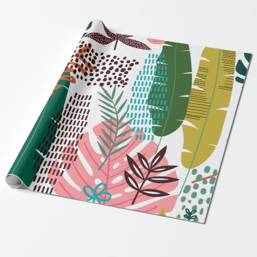 Seamless pattern tropical background with Monstera ラッピングペーパー (アンロールド)