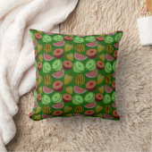 Seamless pattern tropical fruit & green background クッション (ブランケット)