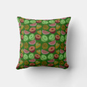 Seamless pattern tropical fruit & green background クッション (裏面)