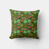 Seamless pattern tropical fruit & green background クッション (正面)