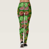 Seamless pattern tropical fruit & green background レギンス (裏面)