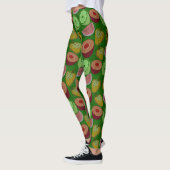 Seamless pattern tropical fruit & green background レギンス (左)