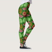 Seamless pattern tropical fruit & green background レギンス (右)