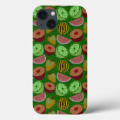 Seamless pattern tropical fruit & green background Case-Mate iPhoneケース (裏面)