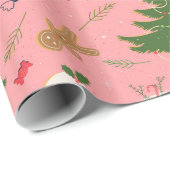 Seamless pattern with a retro Christmas tree ラッピングペーパー (ロールコーナー)