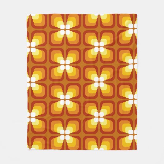 Seamless pattern with abstract floral elements and フリースブランケット (正面)