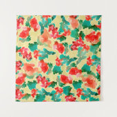 Seamless pattern with Abstract flowers drawn by a  タペストリー (正面(横))